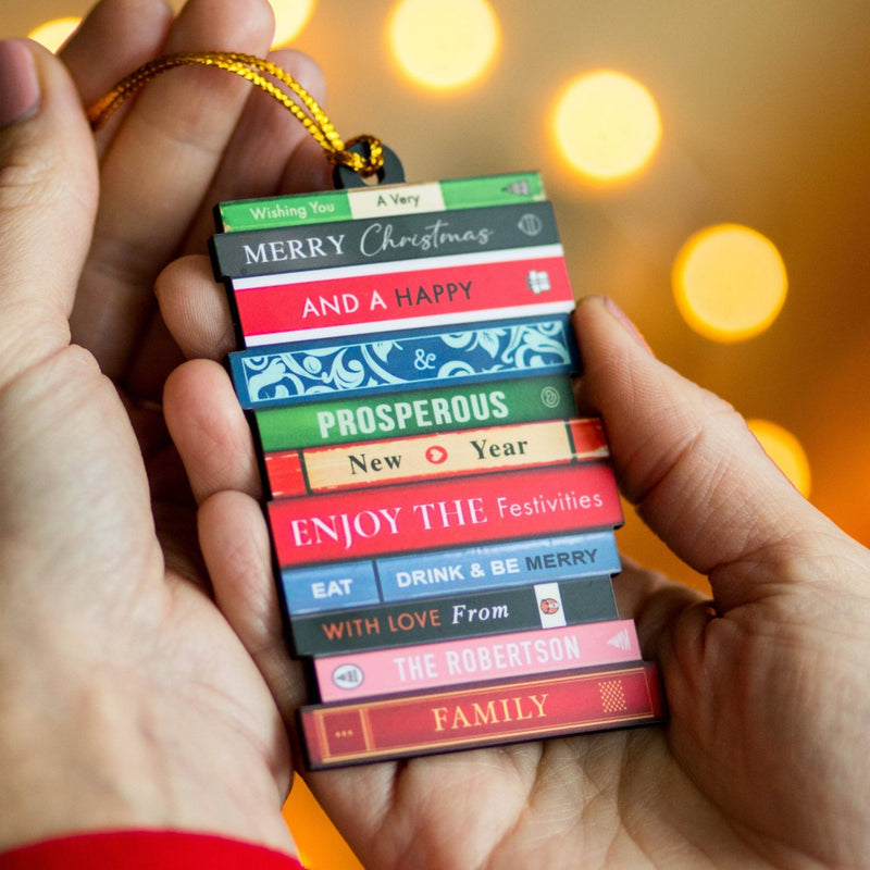 Personalised Books Christmas Tree Decoration - Of Life & Lemons®