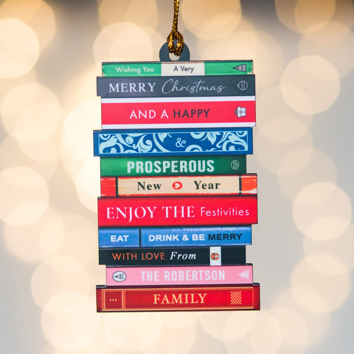 Personalised Books Christmas Tree Decoration - Of Life & Lemons®
