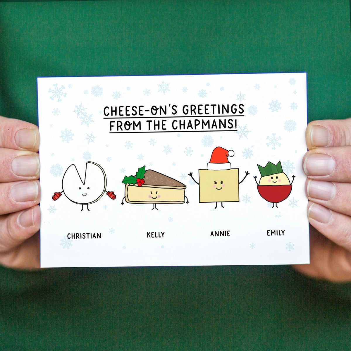 Personalised Cheese Family Christmas Cards - Of Life & Lemons®
