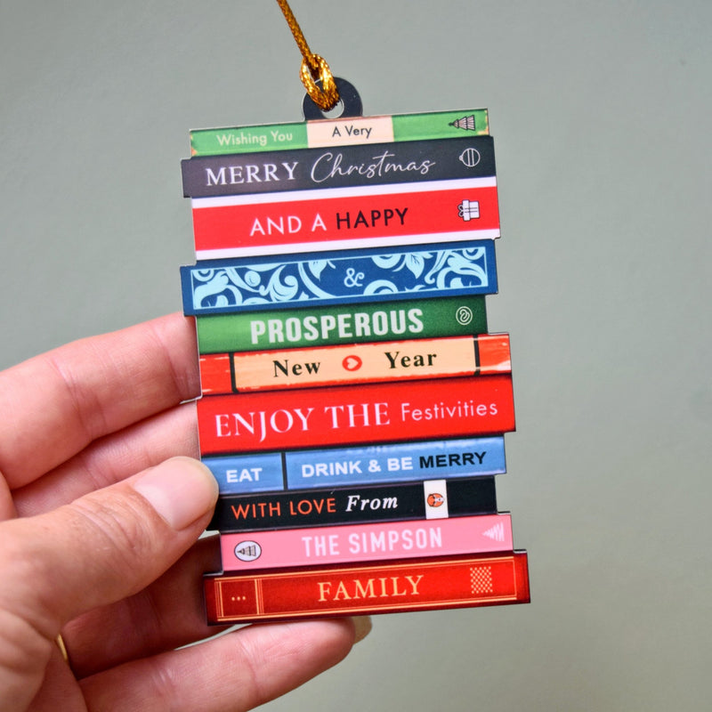 Personalised Books Christmas Tree Decoration - Of Life & Lemons®