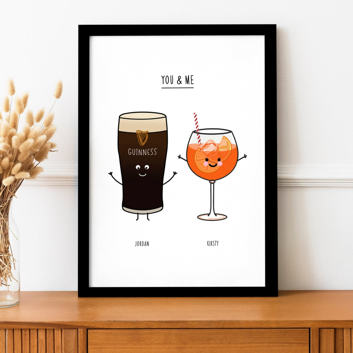 'You & Me' Personalised Drink Print for Couple - Of Life & Lemons®