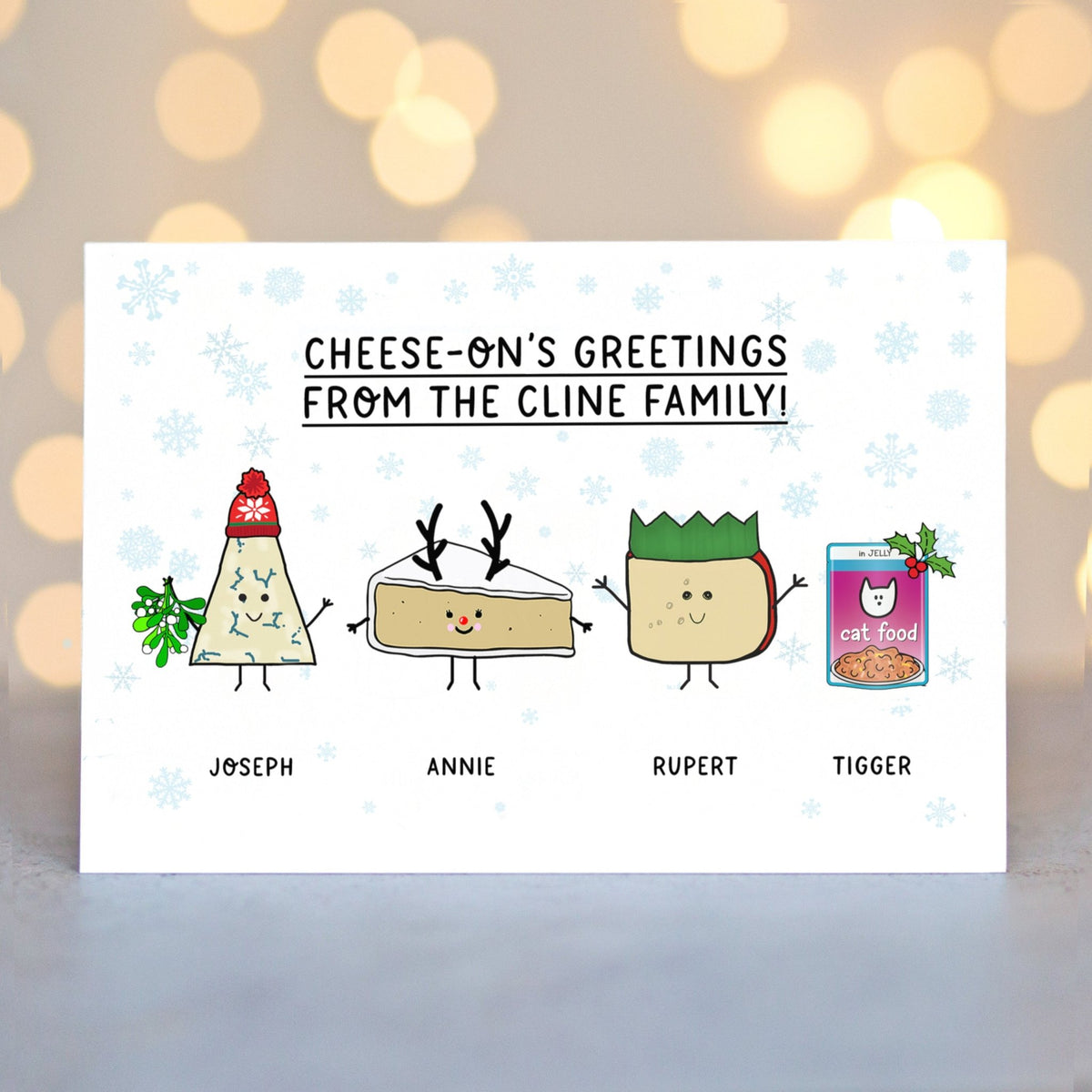 Personalised Cheese Family Christmas Cards - Of Life & Lemons®