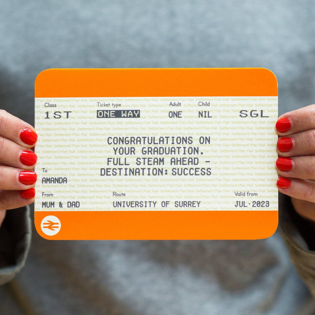 Custom Rail Ticket Graduation Card – Of Life & Lemons®