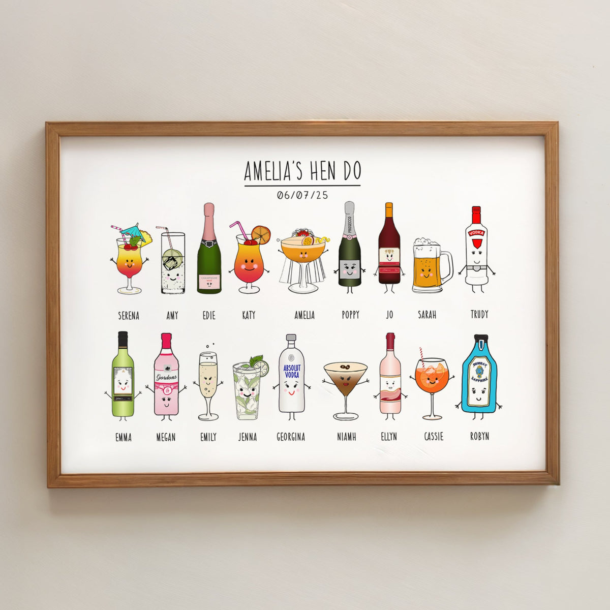 Personalised Hen Party Print - Of Life & Lemons®