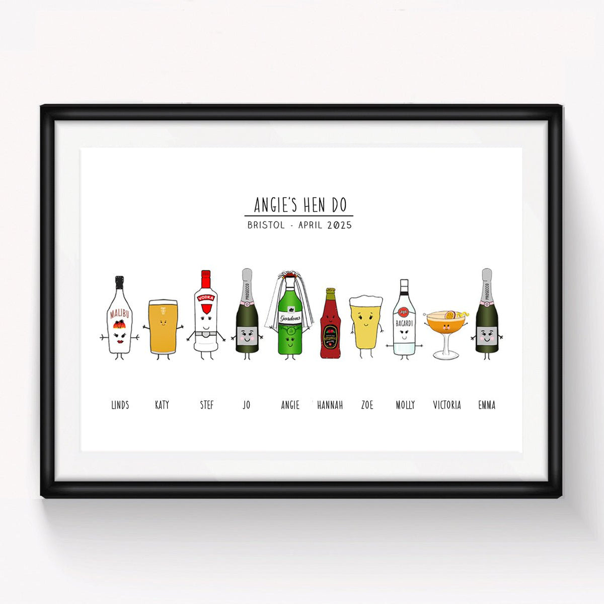 Personalised Hen Party Print - Of Life & Lemons®