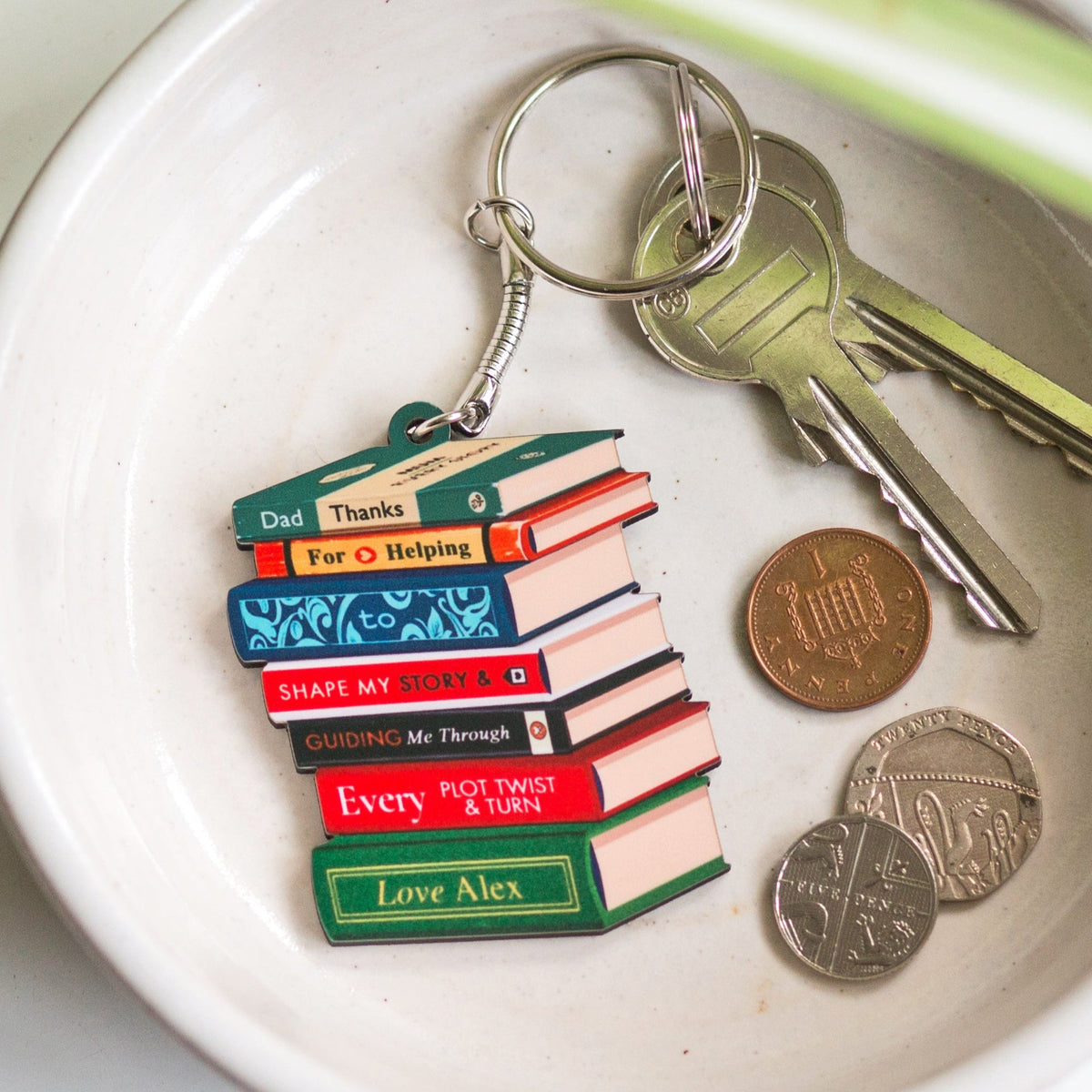 Personalised Books Keyring For Dad - Of Life & Lemons®
