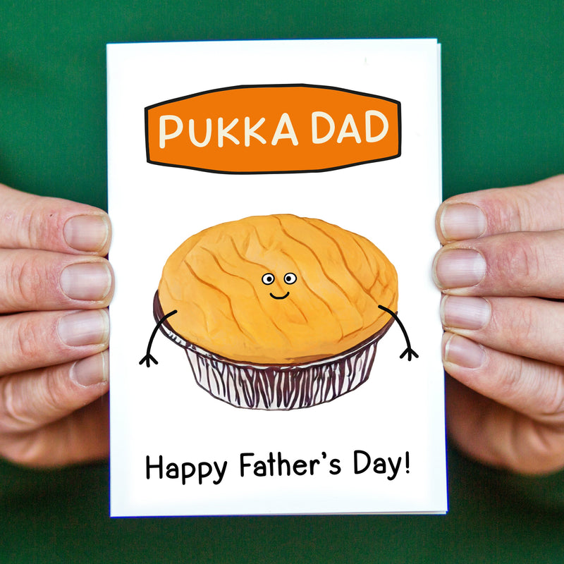Pukka Pie themed Father's Day card by of life and lemons