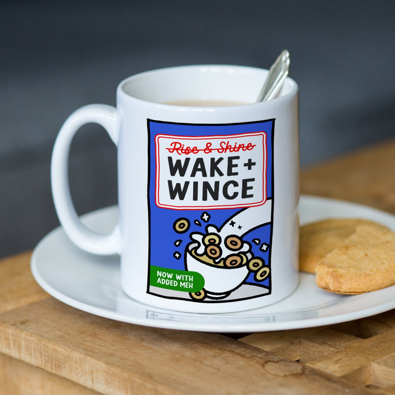 'Wake & Wince' Funny Parody Cereal Box Mug - Of Life & Lemons®