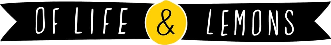 The logo for of life and lemons, an online shop selling personalised gifts, illustrated homewares and funny greetings cards