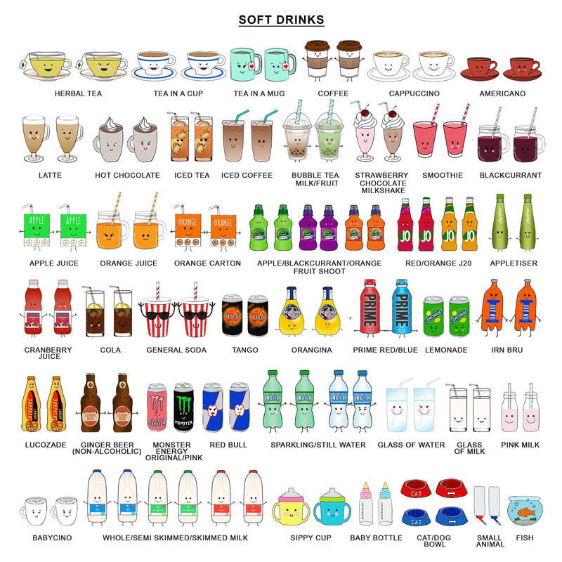 celebrate a stag party with print that features illustrated drinks