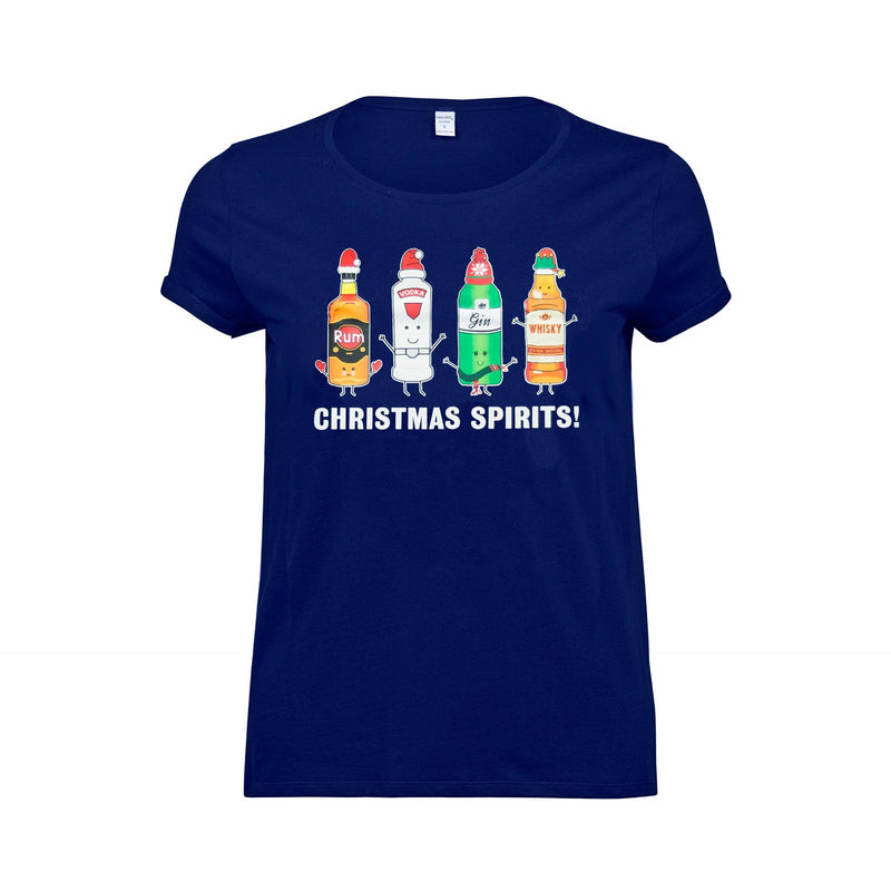 alcohol themed Christmas tee for ladies