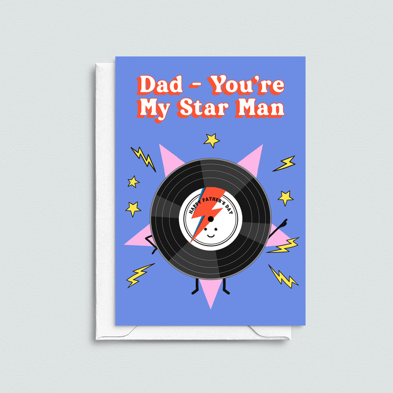 Retro father's day card for music loving Dad