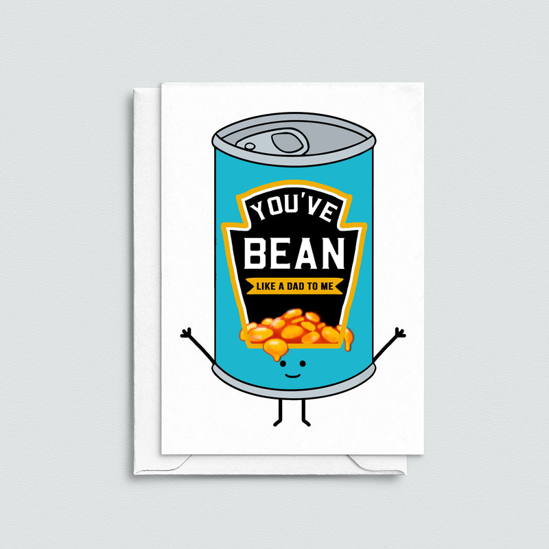 Baked Beans Pun Card For Step-Dad