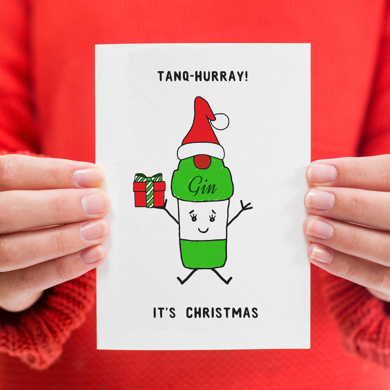 'Tanq-Hurray!' Funny Gin Christmas Card