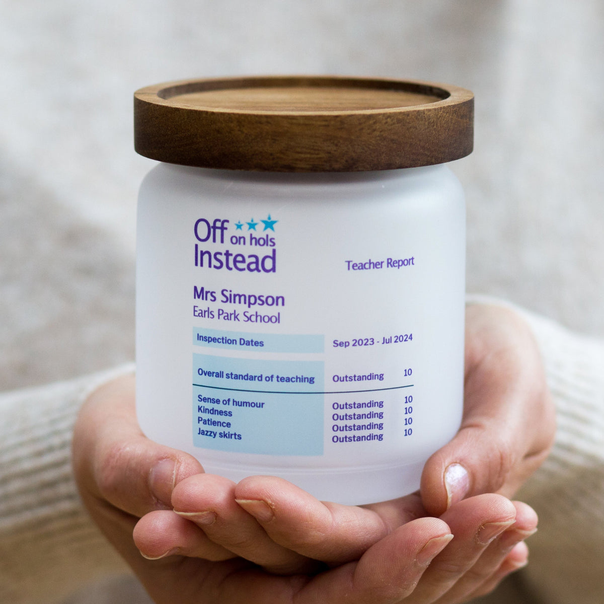 Personalised storage pot gift for teacher