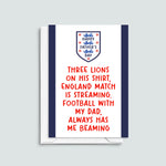 England Football Team Father's Day Card