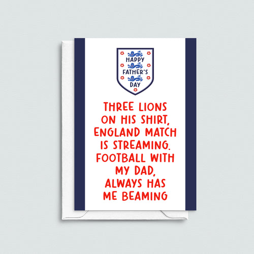 Euro 2024 England Football Father's Day Card