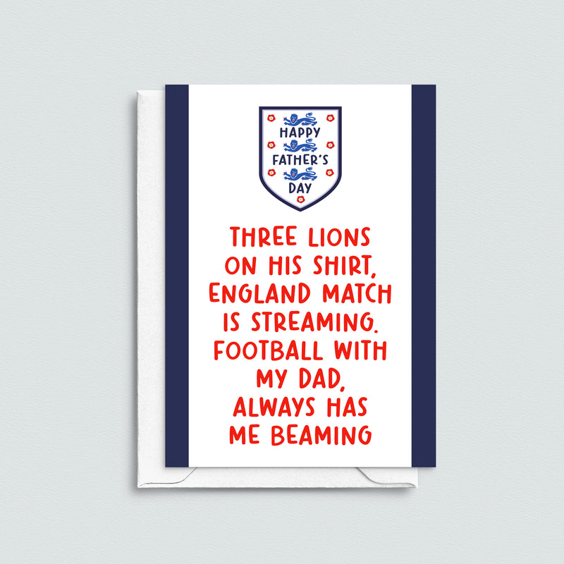 England Football Team Father's Day Card