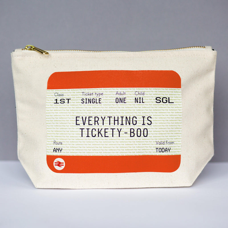 Funny Train Ticket Make Up Bag