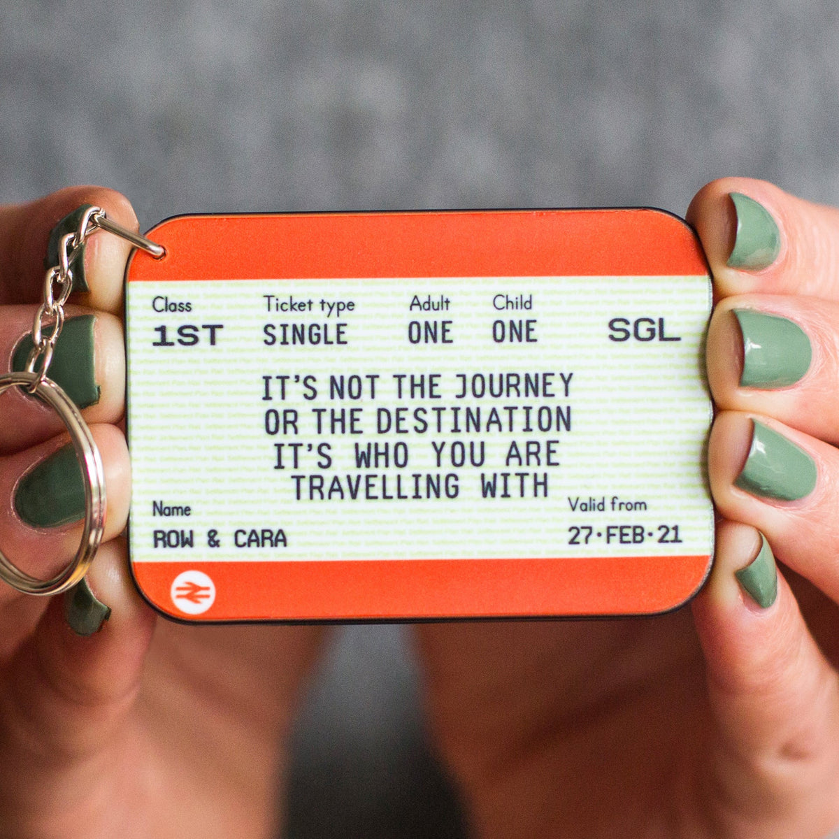 Personalised Train Ticket Keyring | oflifeandlemons