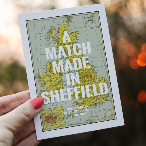 Personalised UK Map Wedding Card