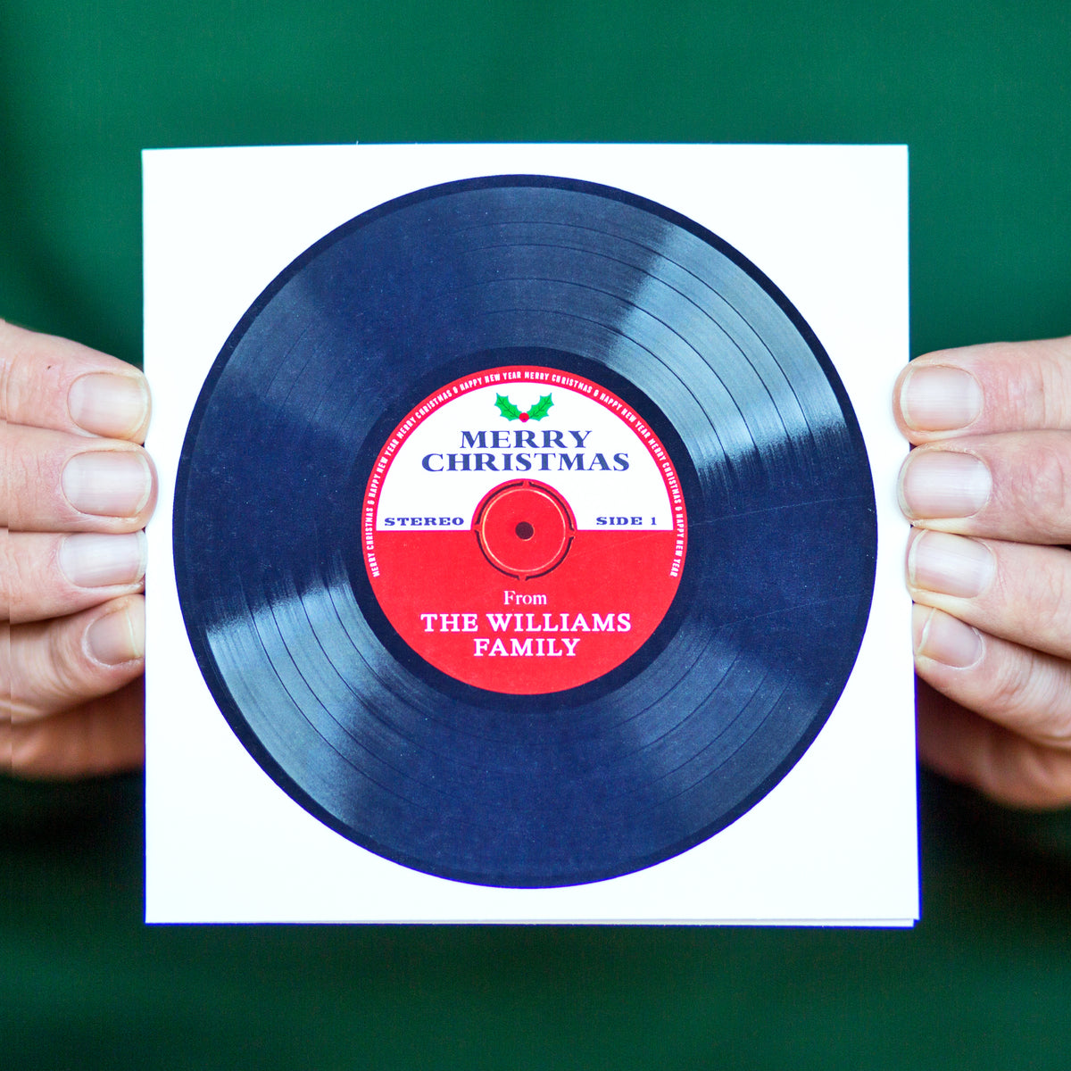 Personalised Vinyl Record Christmas Card