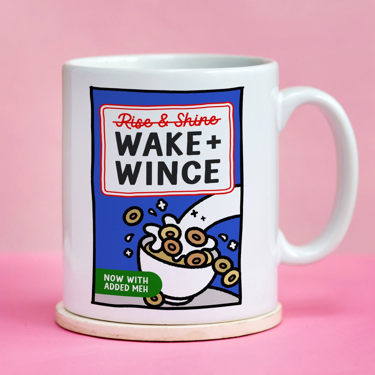 'Wake & Wince' Funny Parody Cereal Box Mug - Of Life & Lemons®