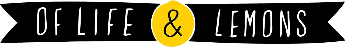 The logo for of life and lemons, an online shop selling personalised gifts, illustrated homewares and funny greetings cards
