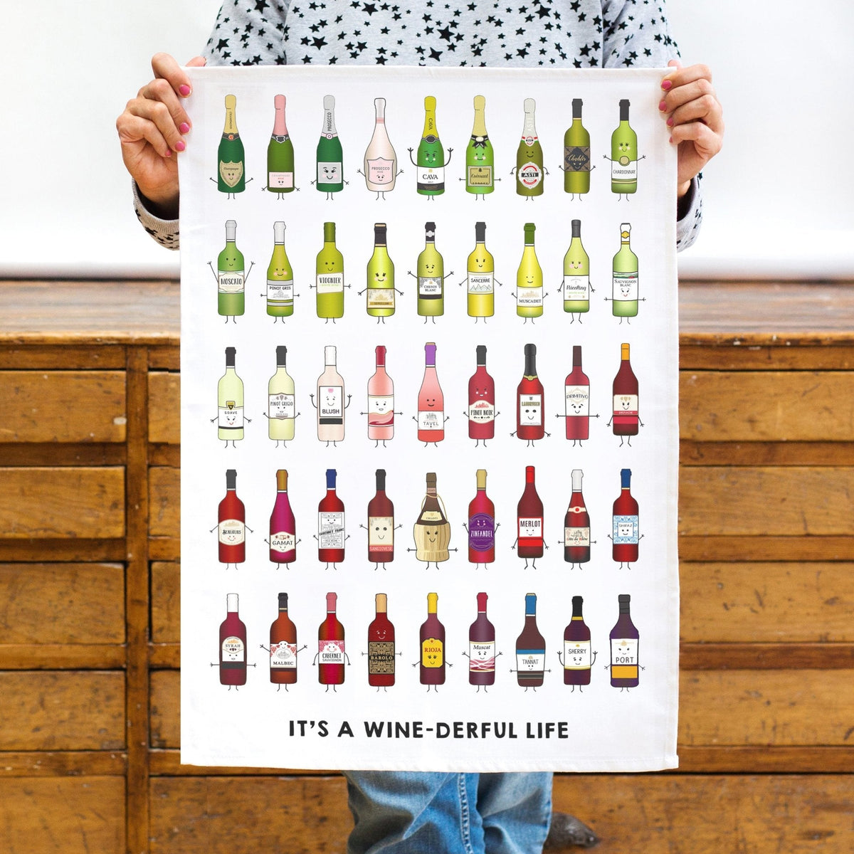 WINEderful' Wine Montage Tea Towel - Of Life & Lemons®