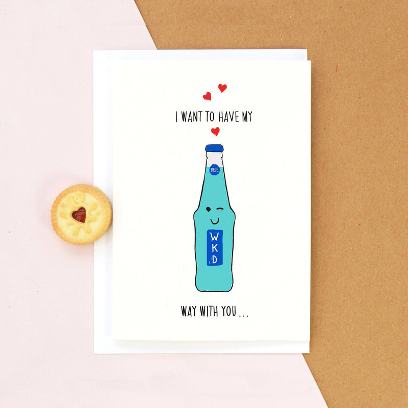 Blue WKD themed card for partner