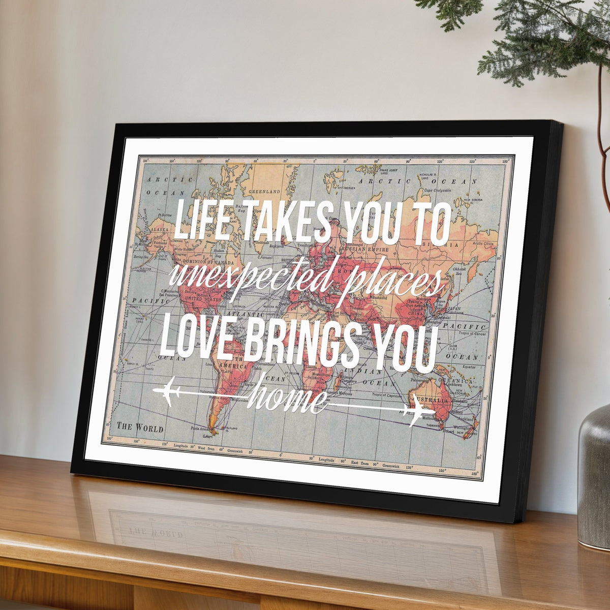 'Life Takes You' Personalised Map Print - Of Life & Lemons®