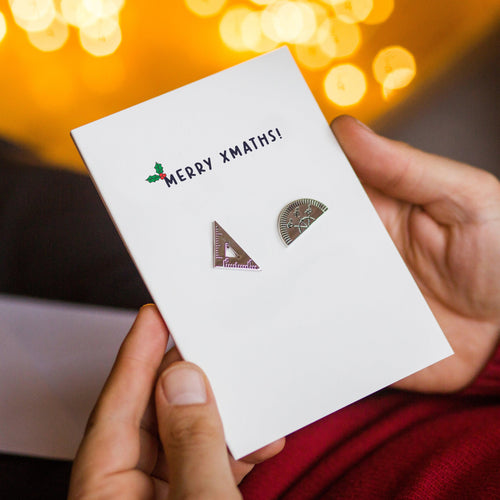 'Merry XMaths' Christmas Card and Cufflinks