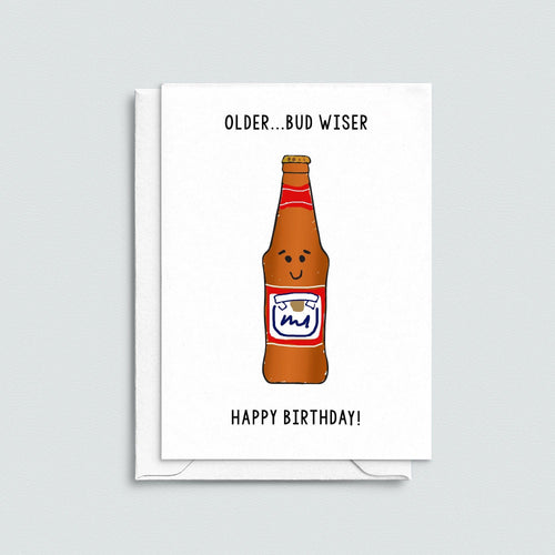 'Older but Wiser' Funny Beer Birthday Card - Of Life & Lemons®