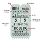 Vintage Personalised Bus Ticket Print Personalised Prints Of Life & Lemons 