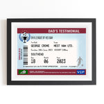 Personalised Football Ticket Print for Dad Personalised Prints Of Life & Lemons 