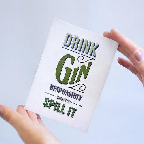 'Drink Gin Responsibly' Postcard Postcard Of Life & Lemons® 