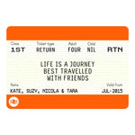 Personalised Train Ticket Friendship Print Train Ticket Prints Of Life & Lemons 