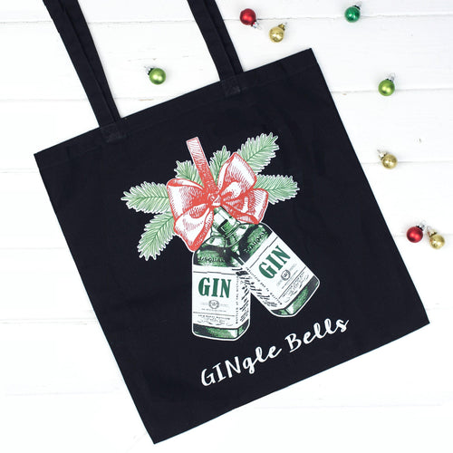 'Gingle Bells' Christmas Tote Bag Tote Bag Of Life & Lemons 