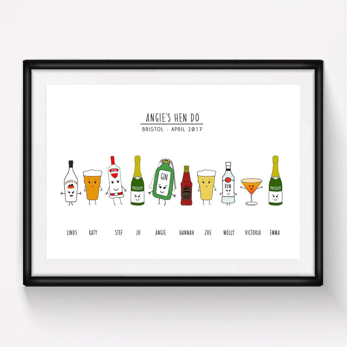 Personalised Hen Party Print - Of Life & Lemons®