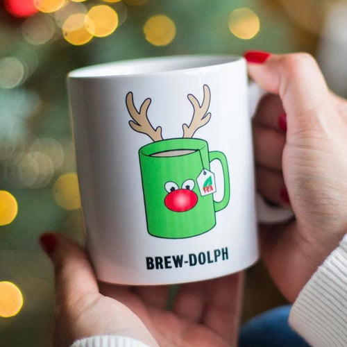 'Brewdolph' Funny Tea Christmas Mug Mug Of Life & Lemons 