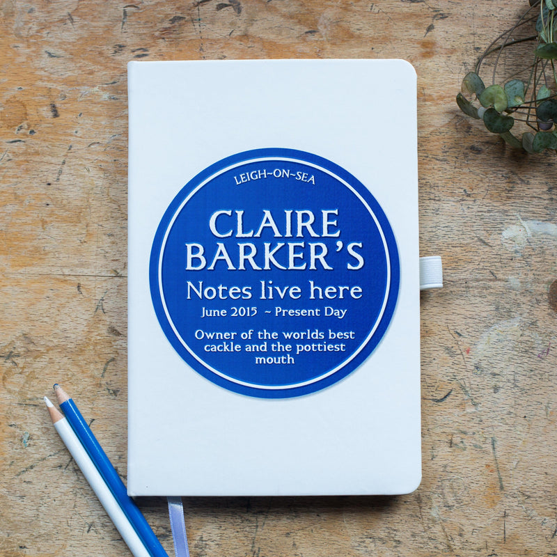 Personalised Blue Plaque Notebook Notebook Of Life & Lemons 