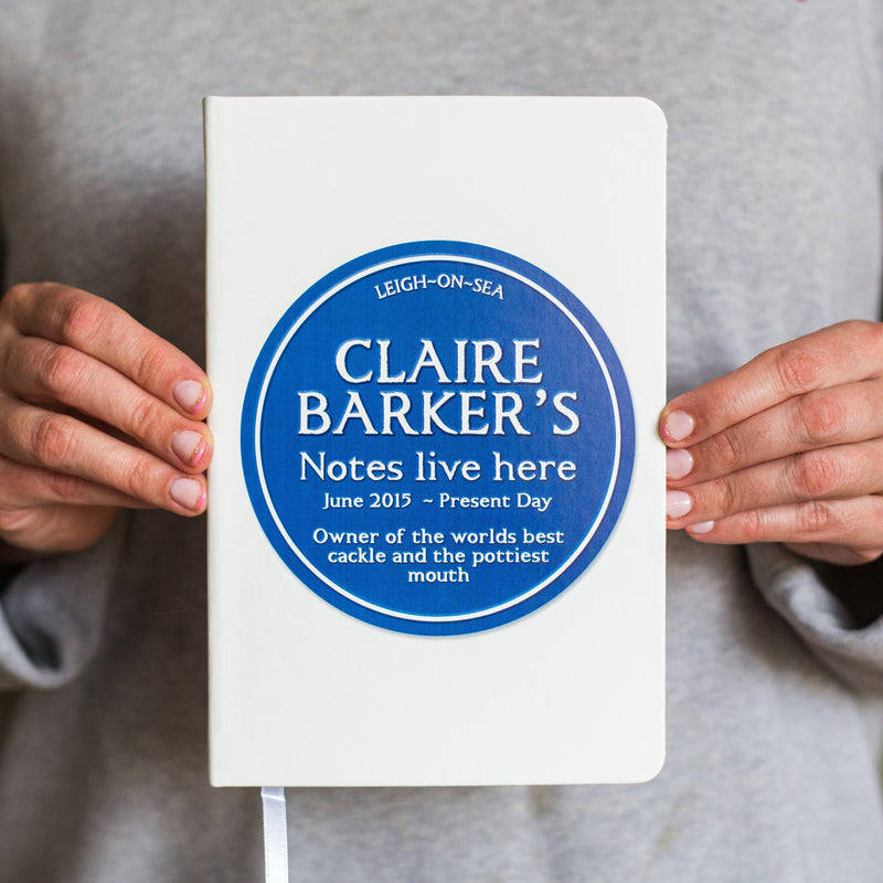 Personalised Blue Plaque Notebook Notebook Of Life & Lemons 