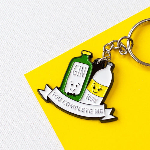 'You Complete Me' Gin and Tonic Keyring Keyring Of Life & Lemons 