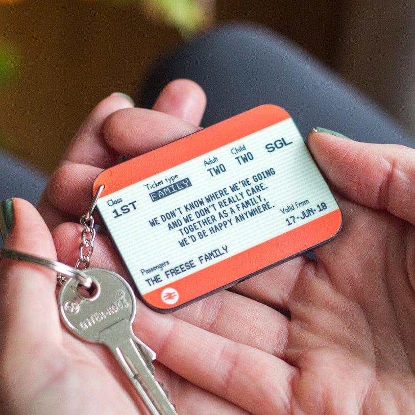 Personalised Family Train Ticket Keyring - Of Life & Lemons®