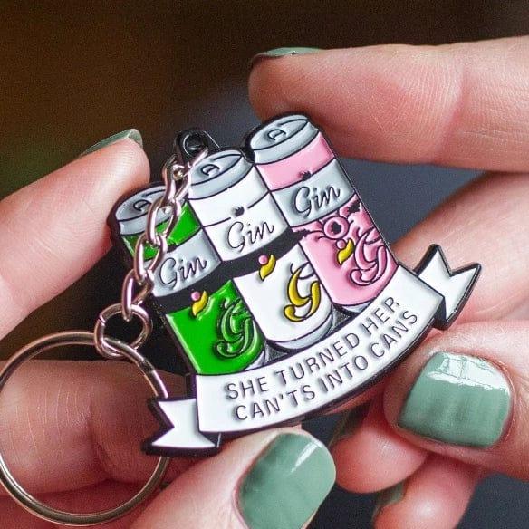 'She Turned Her Can'ts Into Cans' Funny Gin Keyring Keyring Of Life & Lemons 