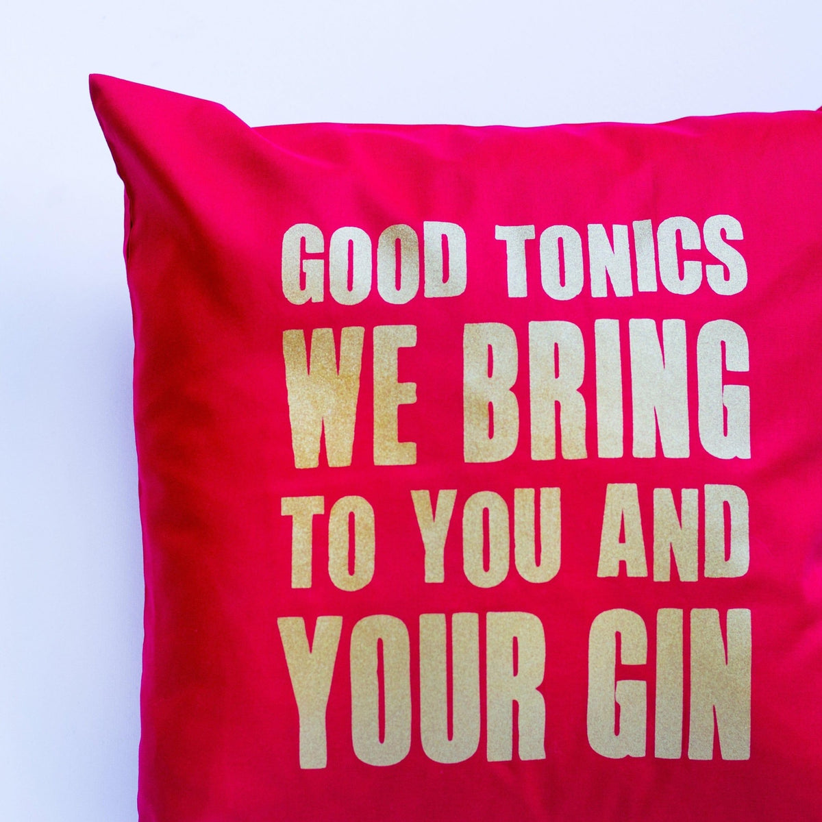'Good Tonics We Bring' Christmas Cushion - Of Life & Lemons®