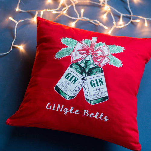 'Gingle Bells' Christmas Cushion Cushion Of Life & Lemons® 