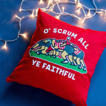 Funny Rugby Christmas Cushion Cushion Of Life & Lemons® 