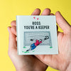 'You're A Keeper' Personalised Football Coaster Coaster Of Life & Lemons® 