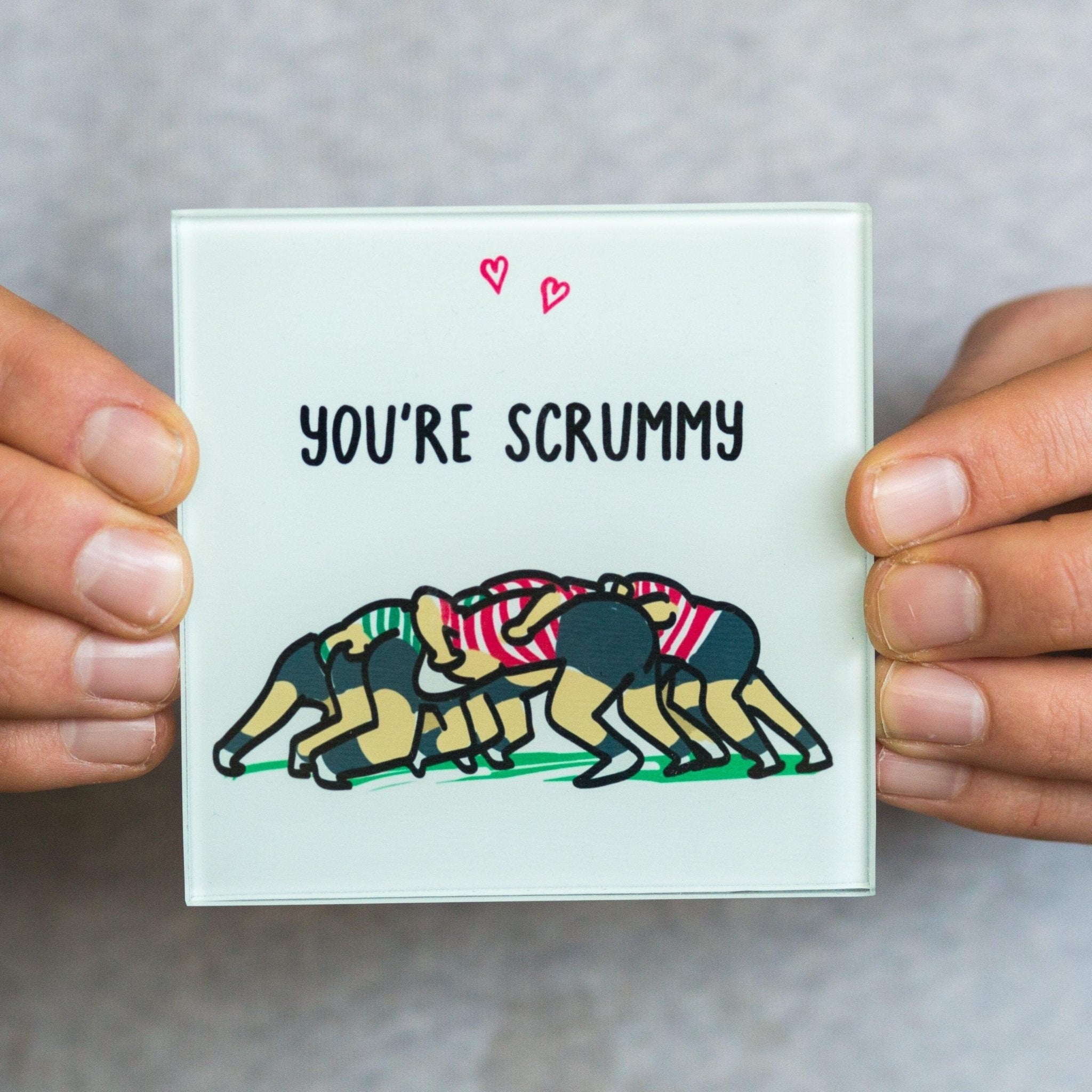 'You're Scrummy' Personalised Rugby Coaster – Of Life & Lemons®